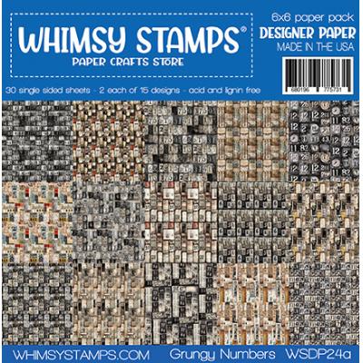 Whimsy Stamps Paper Pack - Grungy Numbers